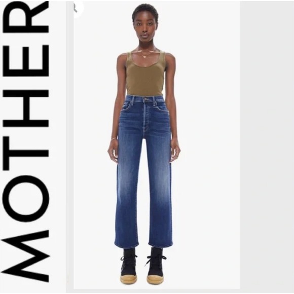 MOTHER Denim - Mother The Rambler Ankle Don't Mind Me High Rise Stretch Distressed Jeans Sz 28